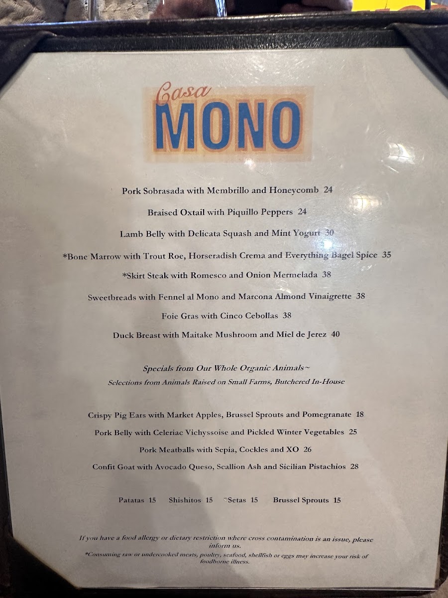 Casa Mono Menu - Image 4